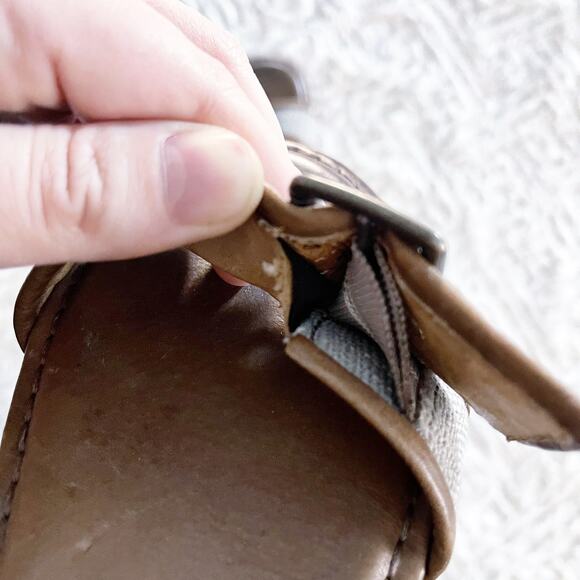 Frye Phillip Buckles Slate Cotton Twill Slingback Sandal - Picture 8 of 9